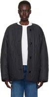 Isabel Marant Étoile Black Nesmae Reversible Coat In Fbki Faded Black/kha