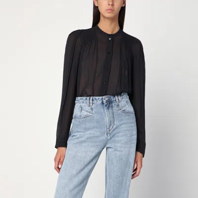 ISABEL MARANT ÉTOILE ISABEL MARANT ÉTOILE BLACK NOELINE BLOUSE IN VISCOSE CRÊPE