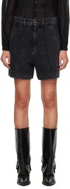 Isabel Marant Étoile Black Noemia Denim Shorts In Blue