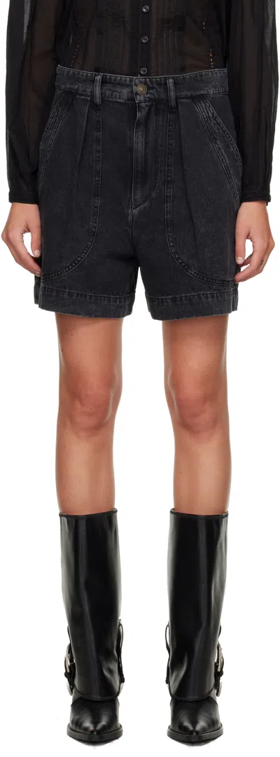 Isabel Marant Étoile Black Noemia Denim Shorts In Blue