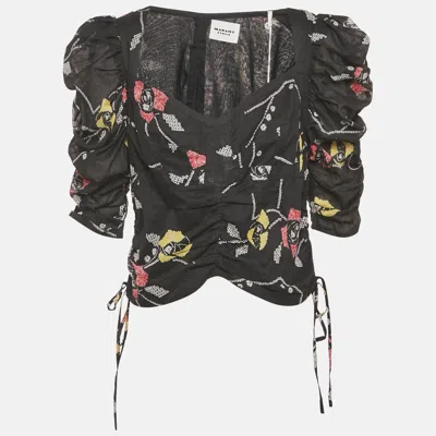 Pre-owned Isabel Marant Étoile Black Printed Cotton Galaor Top Xl