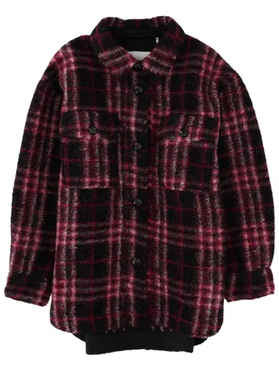 Isabel Marant Étoile Harveli Plaid Wool Blend Shirt In Black