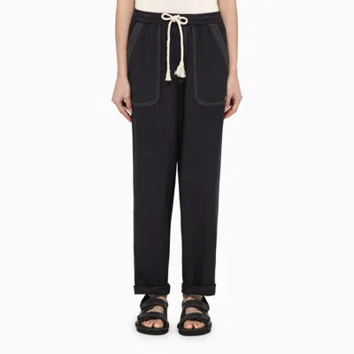 Isabel Marant Étoile Black Silk Trousers With Drawstring