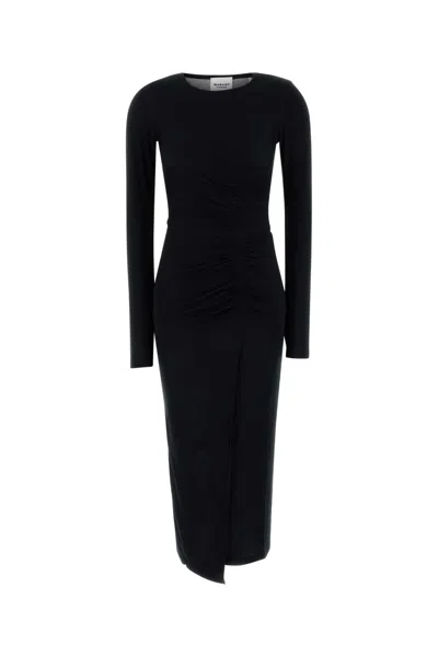 Isabel Marant Black Jelina Long Draped Jersey Dress