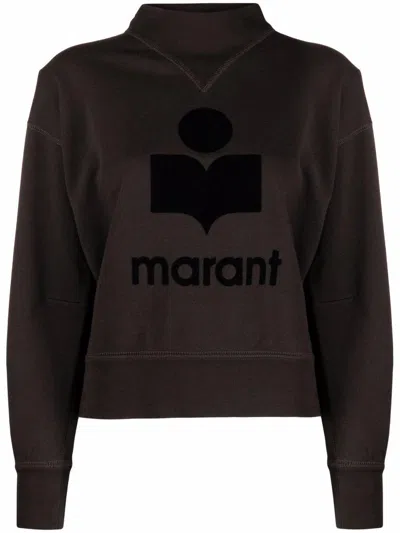 Isabel Marant Étoile Black Sweatshirt With Print Marant Etoile In Brown