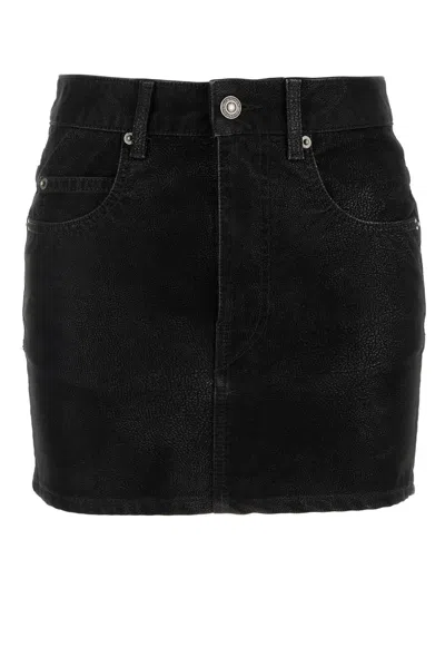 Isabel Marant Étoile Isabel Marant Etoile Black Synthetic Leather Kimmy Mini Skirt