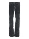 Isabel Marant Étoile Black Trousers With Belt Loops And Back Logo Patch In Corduroy Woman In Black