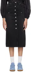 Isabel Marant Étoile Marant Étoile Vandy Denim Midi Skirt Faded Black In 02fk Faded Black