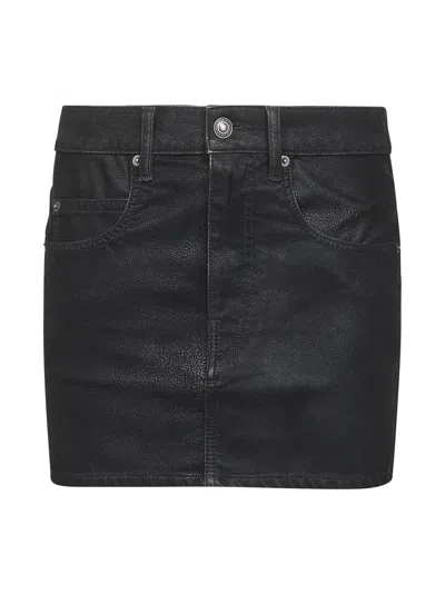 ISABEL MARANT ÉTOILE BLACK VINTAGE FAUX LEATHER KIMMY MINI SKIRT