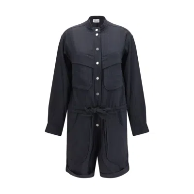 Isabel Marant Étoile Black Viscose Jumpsuit In Blue
