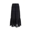 Isabel Marant Étoile Black Volodia Gz Ruffled Flared Cotton-blend Midi Skirt In Black