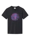 Isabel Marant Étoile Isabel Marant Etoile Black Washed Zoeline Ss T-shirt Lilac Print In Black