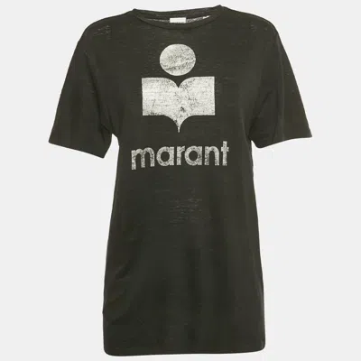 Isabel Marant Etoile Black Zewel Logo Linen T-shirt