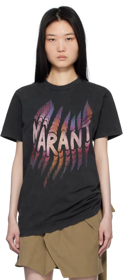 Isabel Marant Étoile Black Zoeline T-shirt In Faded Black
