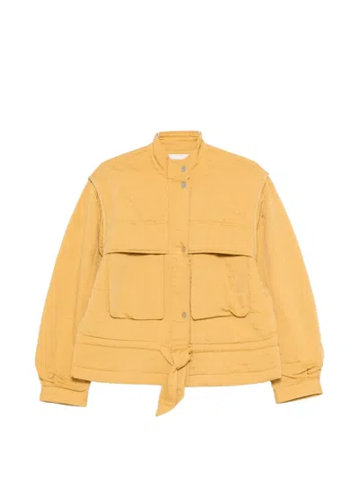 Isabel Marant Étoile Blandina Flap Pocket Tie Jacket In Yellow