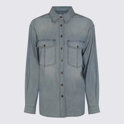 ISABEL MARANT ÉTOILE BLUE COTTON OVELIA-GA SHIRT