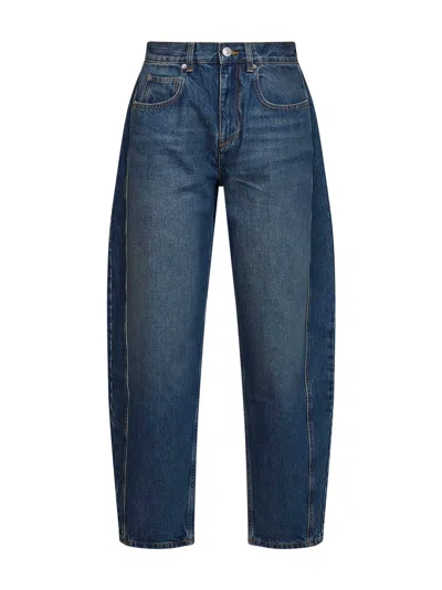 Isabel Marant Étoile Blue Faded Cotton Denim Oriane Barrel Jeans