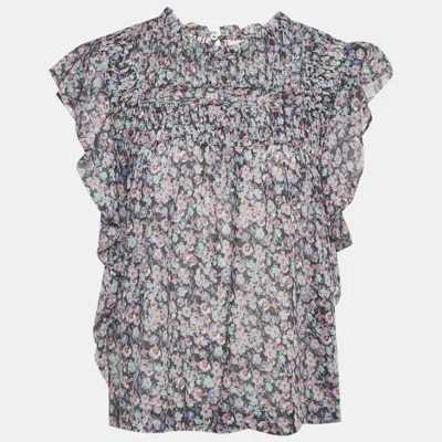 Pre-owned Isabel Marant Étoile Blue Floral Print Cotton Layona Blouse M