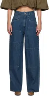 Isabel Marant Étoile Blue Ophra Jeans In Faded Blue