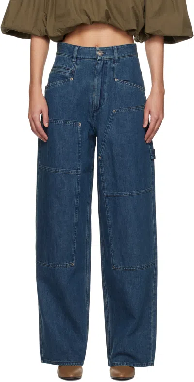 Isabel Marant Étoile Blue Ophra Jeans In Faded Blue