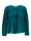 Isabel Marant Étoile Plalia Pleated Blouse In Green