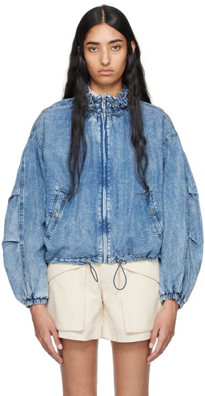 Isabel Marant Étoile Blue Plume Bomber Jacket In 30bu Blue