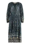 Isabel Marant Étoile Fratela Graphic-print Cotton Midi Dress In Blue