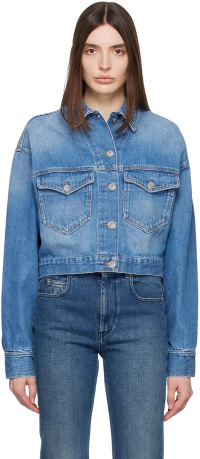 Isabel Marant Étoile Cropped Denim Jacket In Light Blue