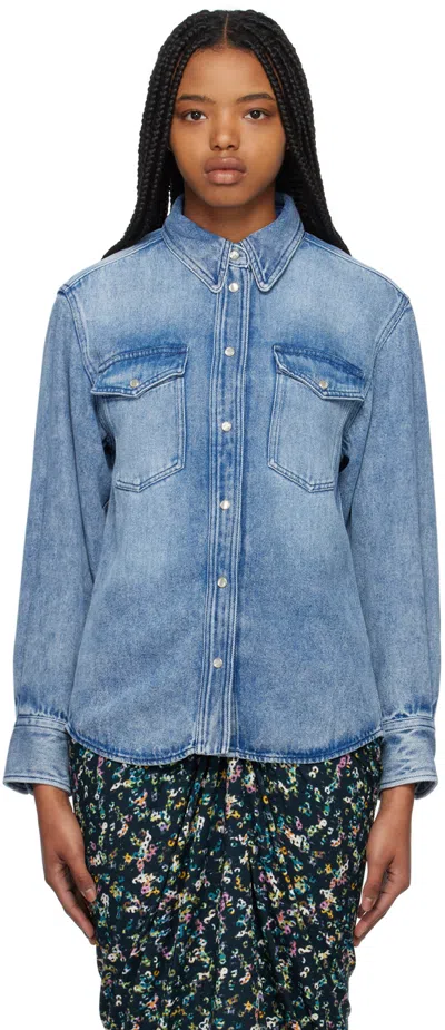 Isabel Marant Étoile Washed Denim Shirt In Light Blue