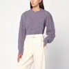 Isabel Marant Étoile Blue-violet Openwork Alpaca-blend Sweater In Blue
