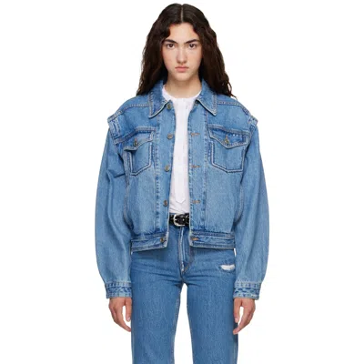 Isabel Marant Étoile Blue Zyma Denim Jacket In 30lu Light Blue