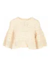 Isabel Marant Étoile Azelia Crop Knit Blouse In Brown