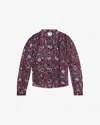 Isabel Marant Étoile Lightweight Long Sleeve Printed Top In Multi