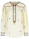 Isabel Marant Étoile Bluse Pelson In White Viscose In Beige