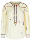 Isabel Marant Étoile Bluse Pelson In White Viscose In Beige
