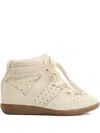 Isabel Marant Étoile Bobby Perforated Scalloped-edge Sneakers In Neutral