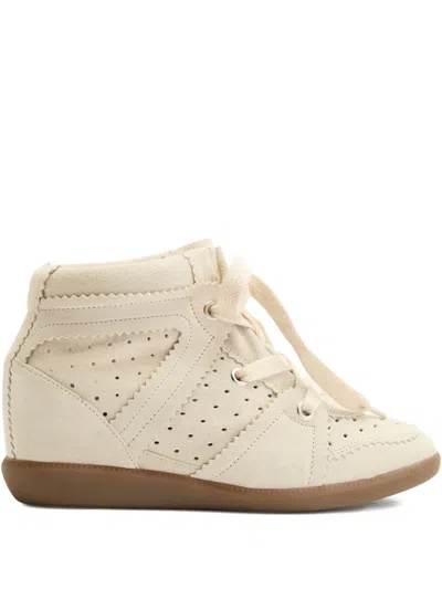 ISABEL MARANT ÉTOILE BOBBY PERFORATED SCALLOPED-EDGE SNEAKERS