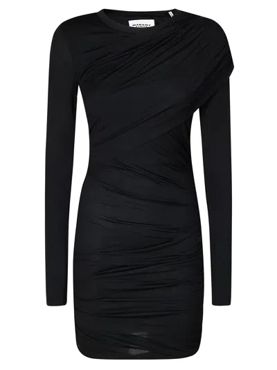 Isabel Marant Étoile Bodycon Midi Dress With Smooth Texture In Black