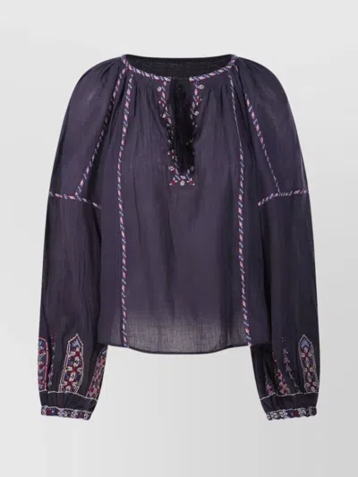 ISABEL MARANT ÉTOILE BOHEMIAN EMBROIDERED SHEER TIE SKIRT