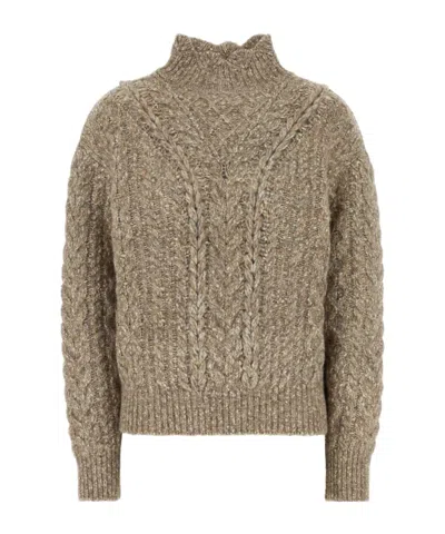 Isabel Marant Etoile Multicolor Stretch Cotton Blend Bolinea Sweater In Gray