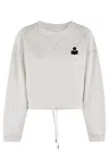 Isabel Marant Étoile Margo Cropped Drawstring Sweatshirt In White