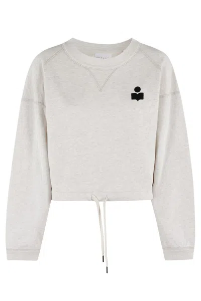 ISABEL MARANT ÉTOILE ISABEL MARANT ÉTOILE BOXY SWEATSHIRT WITH VELVET LOGO DETAIL