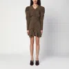 Isabel Marant Étoile Briali Mini Dress With Green Khaki Zip In Green