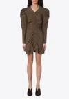 Isabel Marant Étoile Briali Mini Dress With Green Khaki Zip