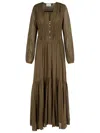 Isabel Marant Étoile Viscose Dress Button Detailing In Brown