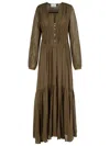 Isabel Marant Étoile Viscose Dress Button Detailing In Brown