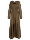 Isabel Marant Étoile Briane Khaki Viscose Dress In Brown
