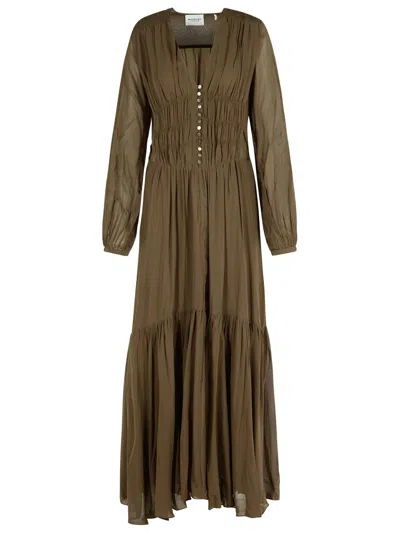 Isabel Marant Étoile Briane Khaki Viscose Dress In Brown
