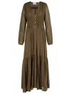 Isabel Marant Étoile Viscose Dress Button Detailing In Green