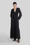 Isabel Marant Étoile Briane Long Dress In Black Viscose In Black